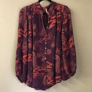 Peacock Free People flowy blouse